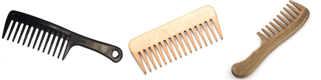wide-tooth-comb used for combing 100% genuine human hair extensions